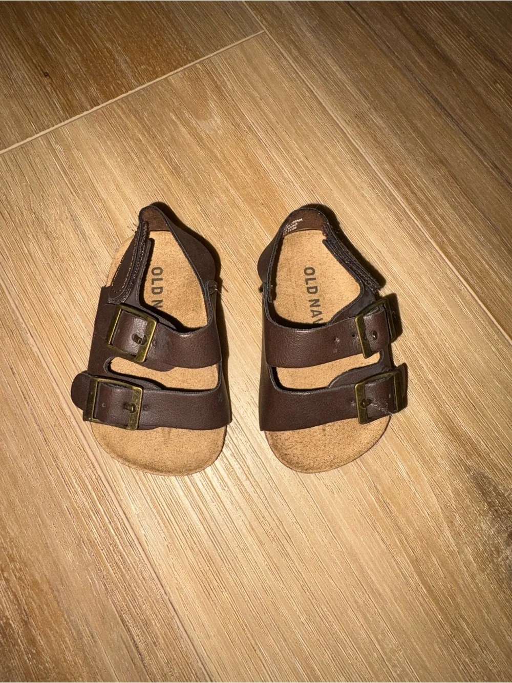 Old Navy Brown Double Buckle Baby Sandals | Size 0–3 Months